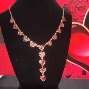 🌞 NWT Gold-Tone Colored Pave Heart Lariat Necklace